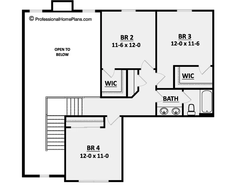 The Marie second level floor plan